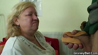 Domineer granny tastes luscious cock